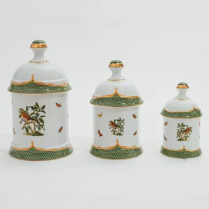 Kit Potes para banheiro "Coleção Pássaros" 3 Peças