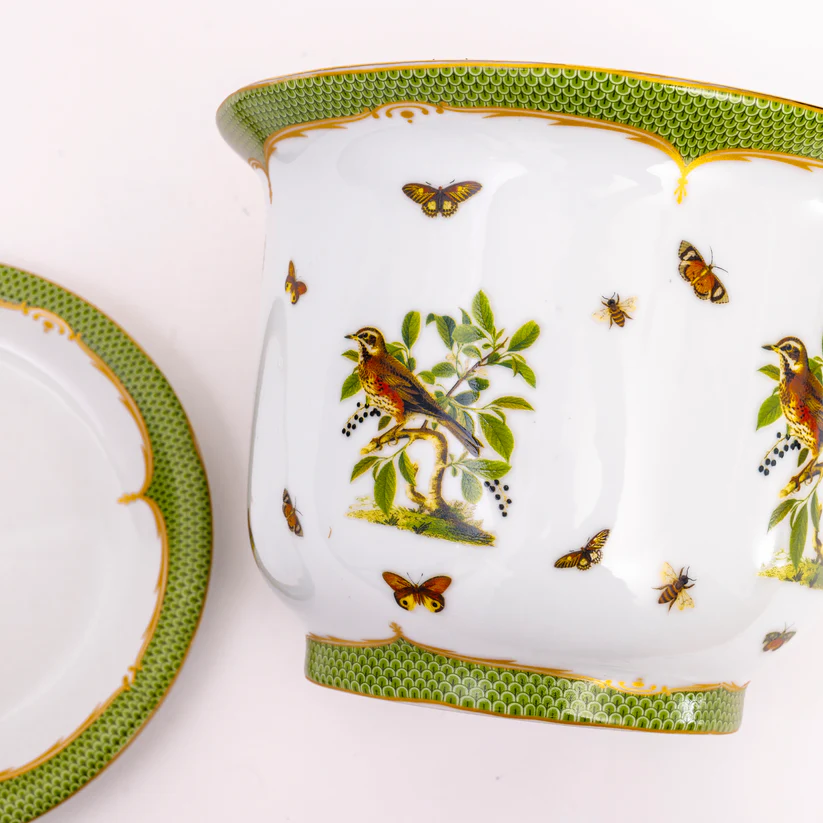 Vaso Cachepot Médio + Prato de base "Coleção Pássaros" - Imagem 4