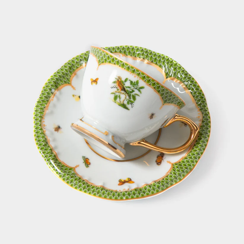 Xícara de Café com pires Coleção "Pássaros"