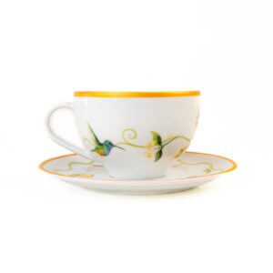 Kit Xícara De Chá Com Pires Coleção Jardim De Romã 12 Peças