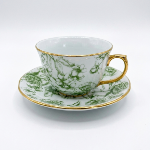 Xícara De Chá Com Pires Porcelana Especial Coleção Jardin Sur Le Nil