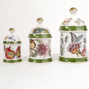 Kit Potes para banheiro  "Coleção Botanic" 3 Peças