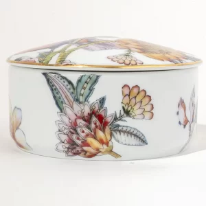 Caixa Redonda Com Tampa Media Coleção Botanic