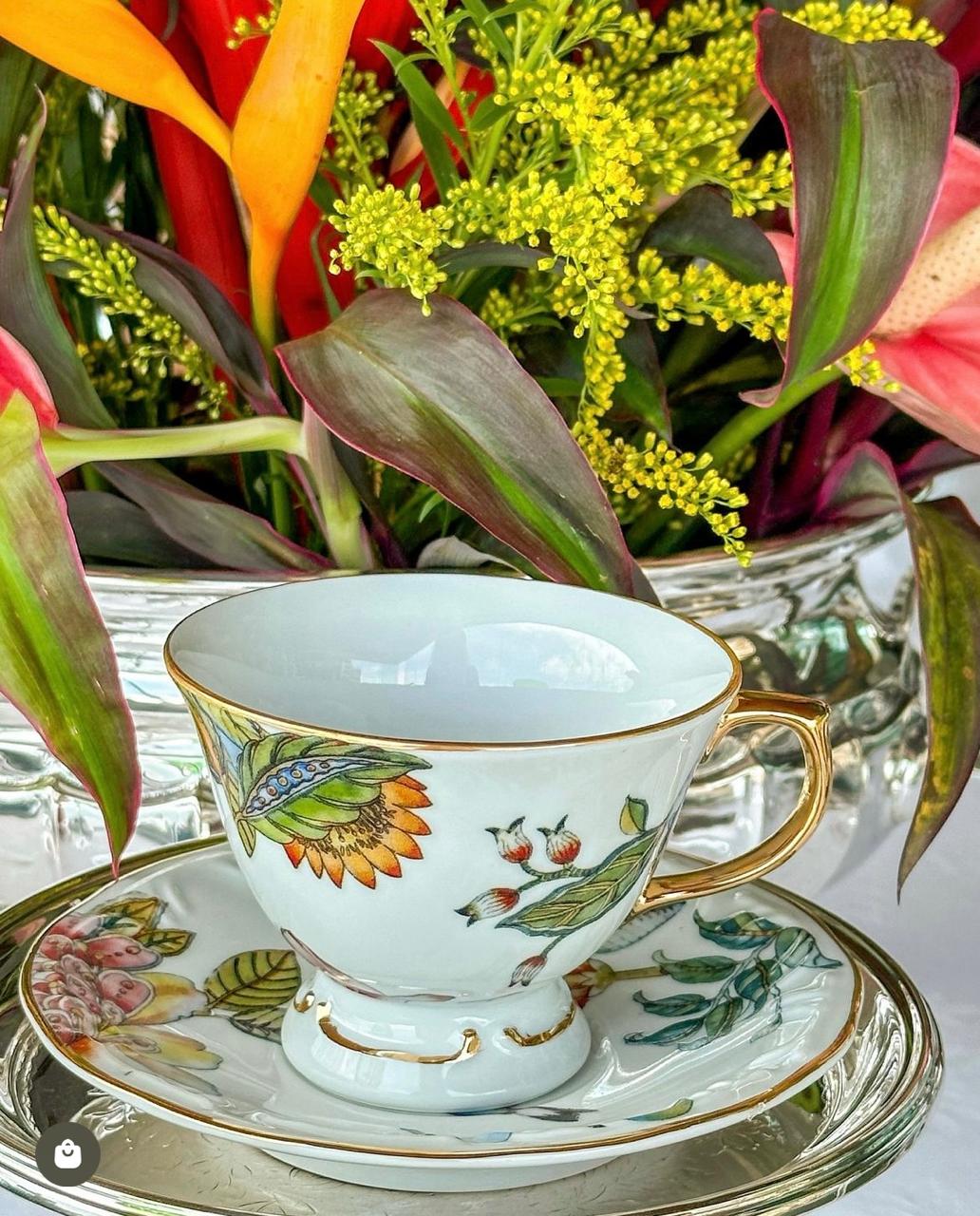 Xícara De Café Com Pires Coleção Botanic - Imagem 4