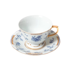 Xícara De Café Com Pires Coleção Blue Roses