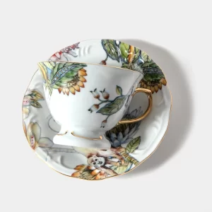 Xícara De Chá Com Pires Coleção Botanic