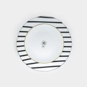 Kit Prato Fundo Coleção Listras Pretas 12 Peças