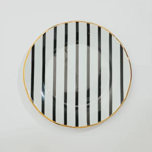 Kit Prato Raso Coleção Listras Pretas 12 Peças