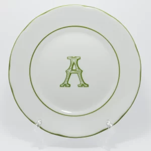 Kit Prato Fundo Coleção Monograma Verde 12 Peças