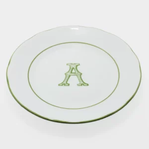 Kit Prato De Sobremesa Coleção Monograma Verde 12 Peças