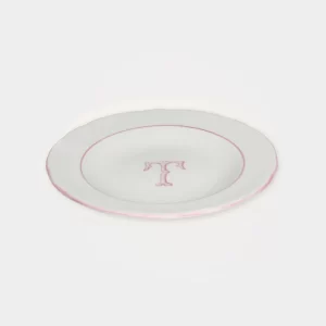 Kit Prato Fundo Coleção Monograma Rosa 12 Peças