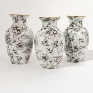 Kit Vaso Pequeno "Coleção Papoula" 3 Peças