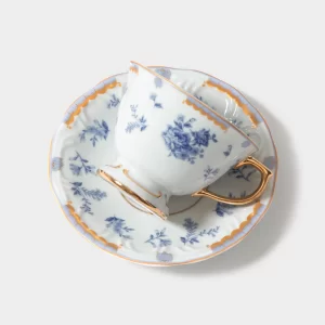 Xícara De Chá Com Pires Coleção Blue Roses