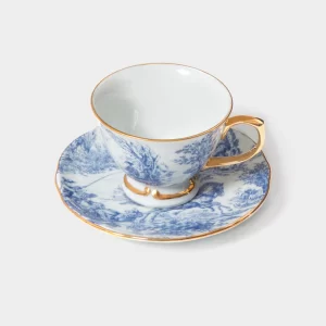 Kit Xícara de café com pires Coleção "Toile de Jouy"  6 Peças