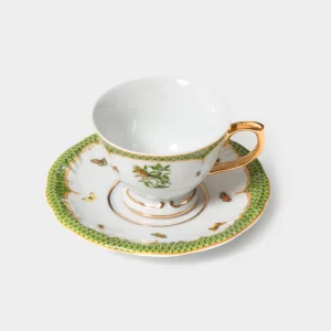 Kit Xícara De Chá Com Pires Coleção Pássaros 12 Peças