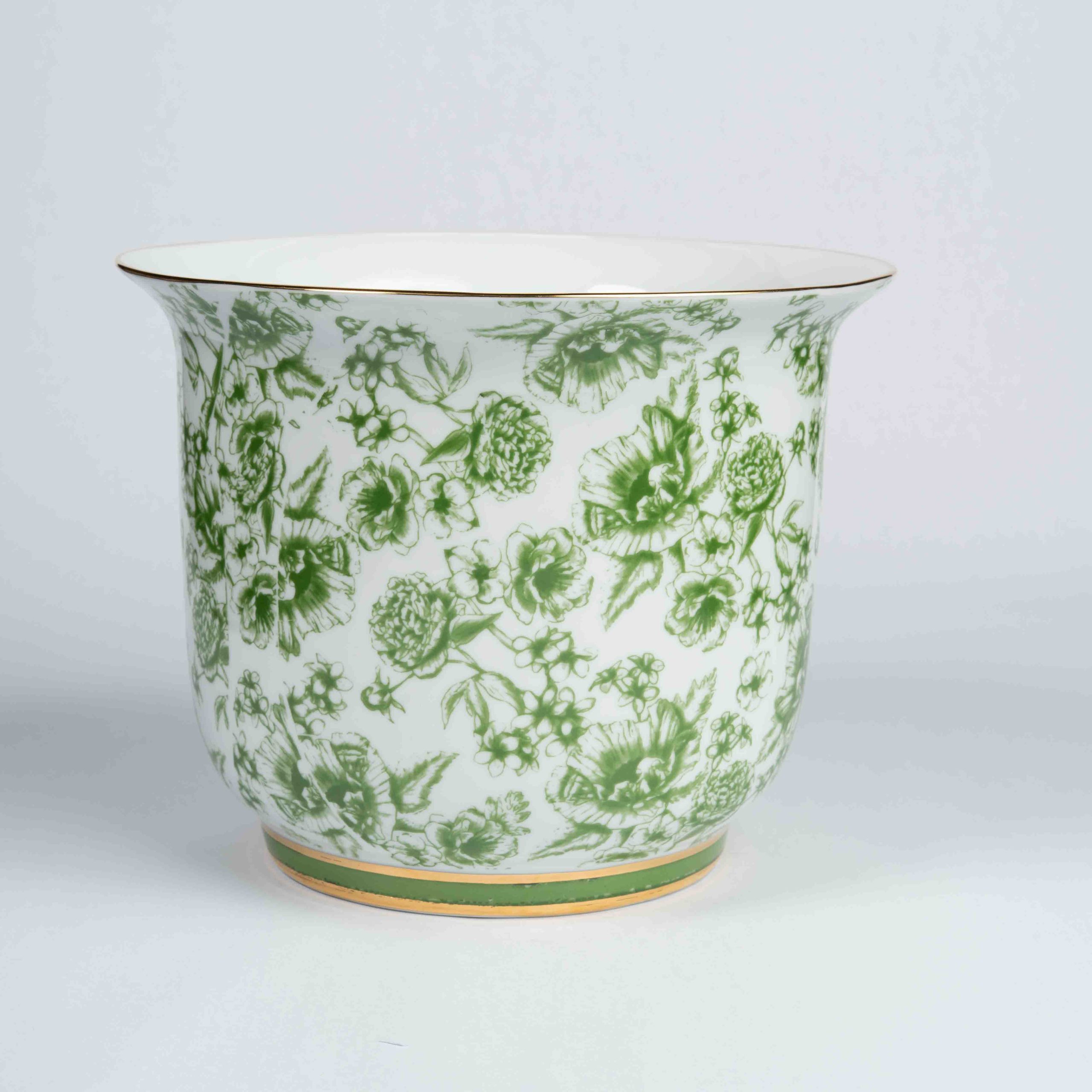 Vaso Cachepot Grande + Prato De Base Coleção Jardin Sur Le Nil - Imagem 8
