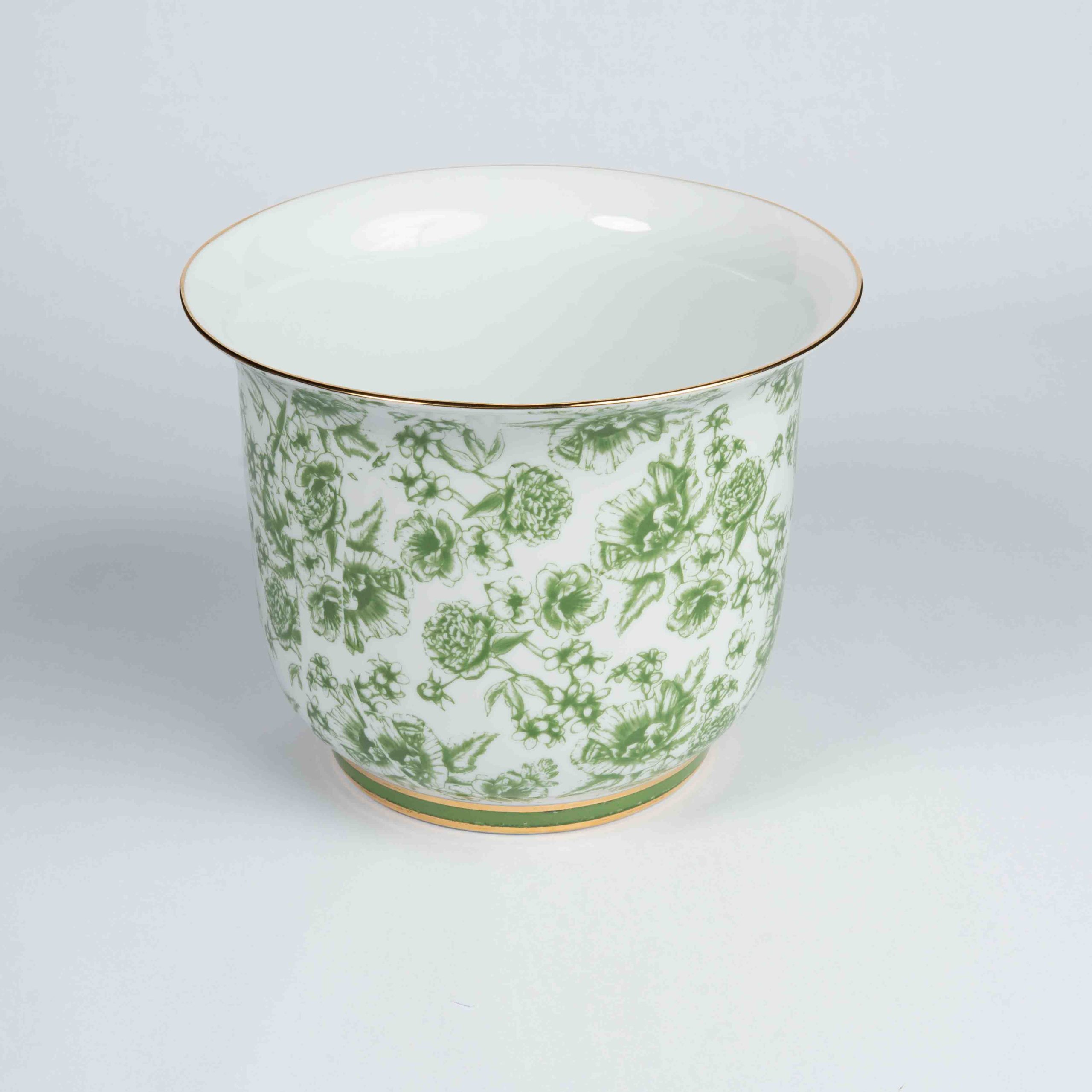 Vaso Cachepot Grande + Prato De Base Coleção Jardin Sur Le Nil - Imagem 3
