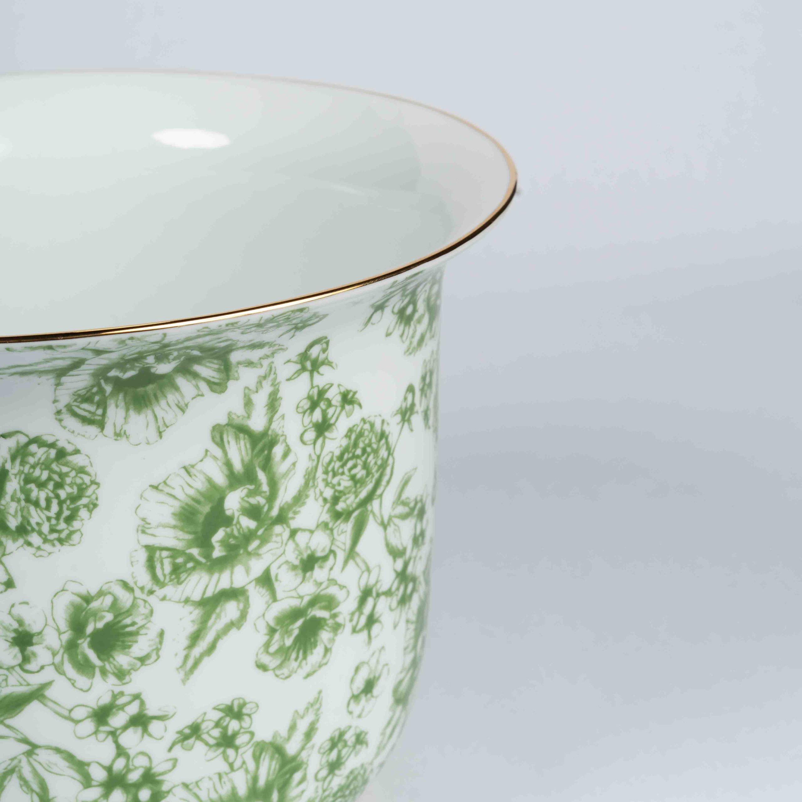 Vaso Cachepot Grande + Prato De Base Coleção Jardin Sur Le Nil - Imagem 6
