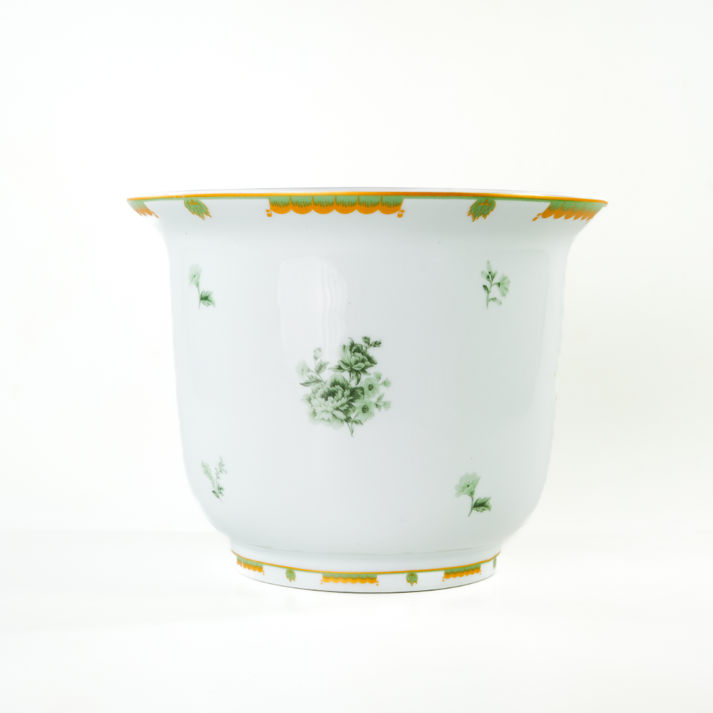 Vaso Cachepot Médio + Prato De Base Coleção Fleur - Imagem 5