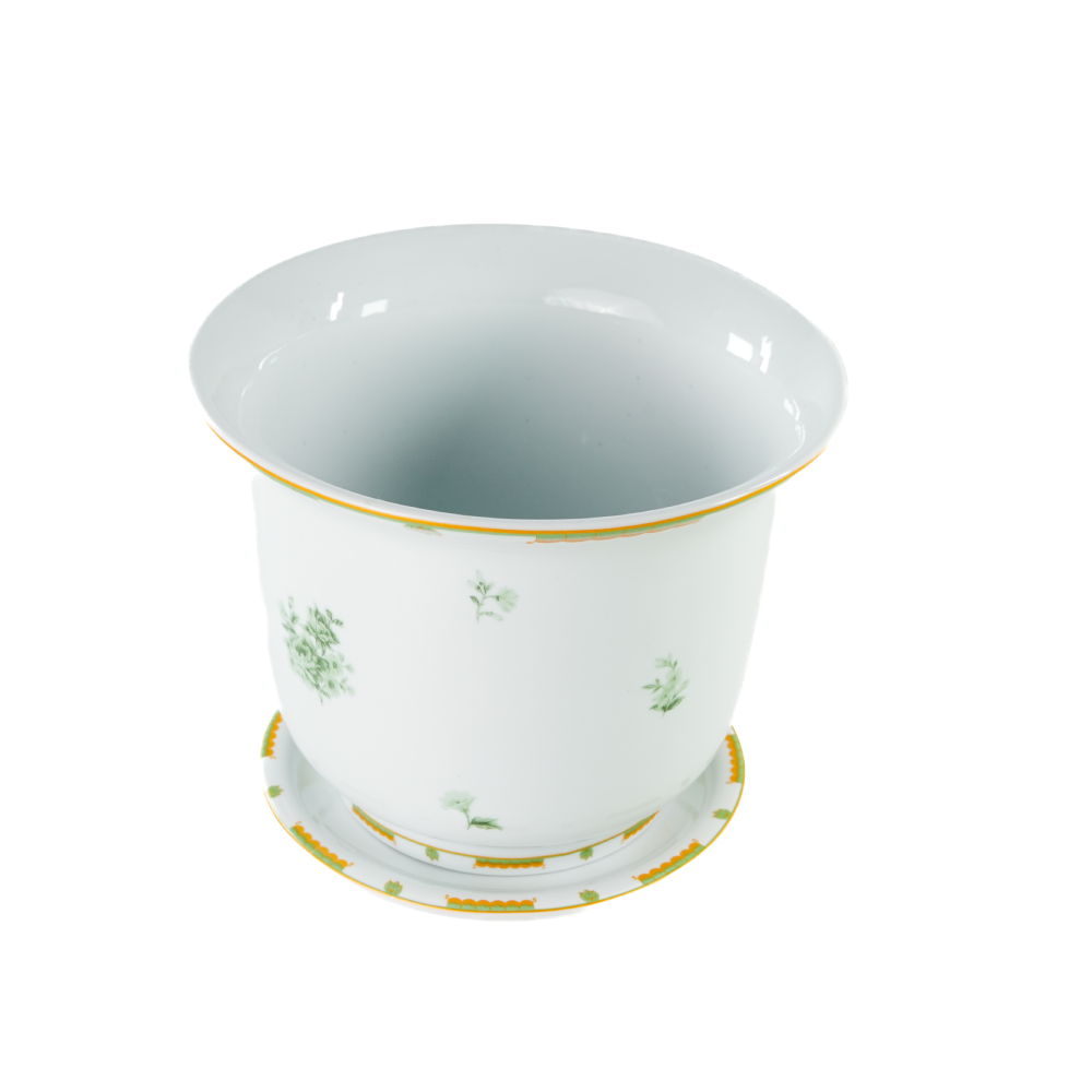 Vaso Cachepot Médio + Prato De Base Coleção Fleur - Imagem 10