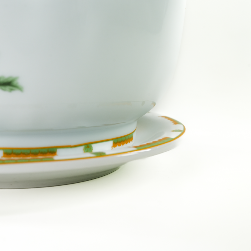 Vaso Cachepot Médio + Prato De Base Coleção Fleur - Imagem 9